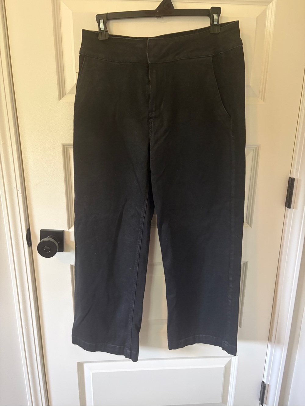 PAIGE Black Wide-Leg Chinos